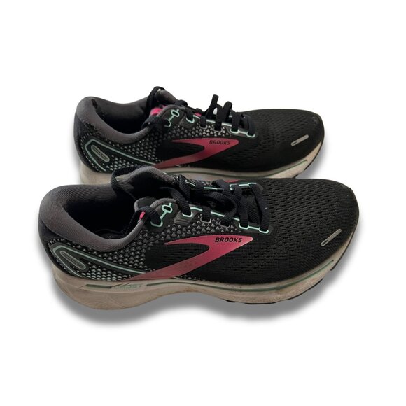 Brooks Ghost 14 Womens Running Shoes Size 7.5 Black/Pink Cushioned - Picture 4 of 7